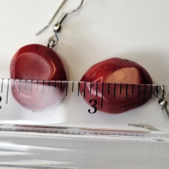 Red Coral Earrings Small Red Earrings Light Red Earrings - Picture 8 of 11